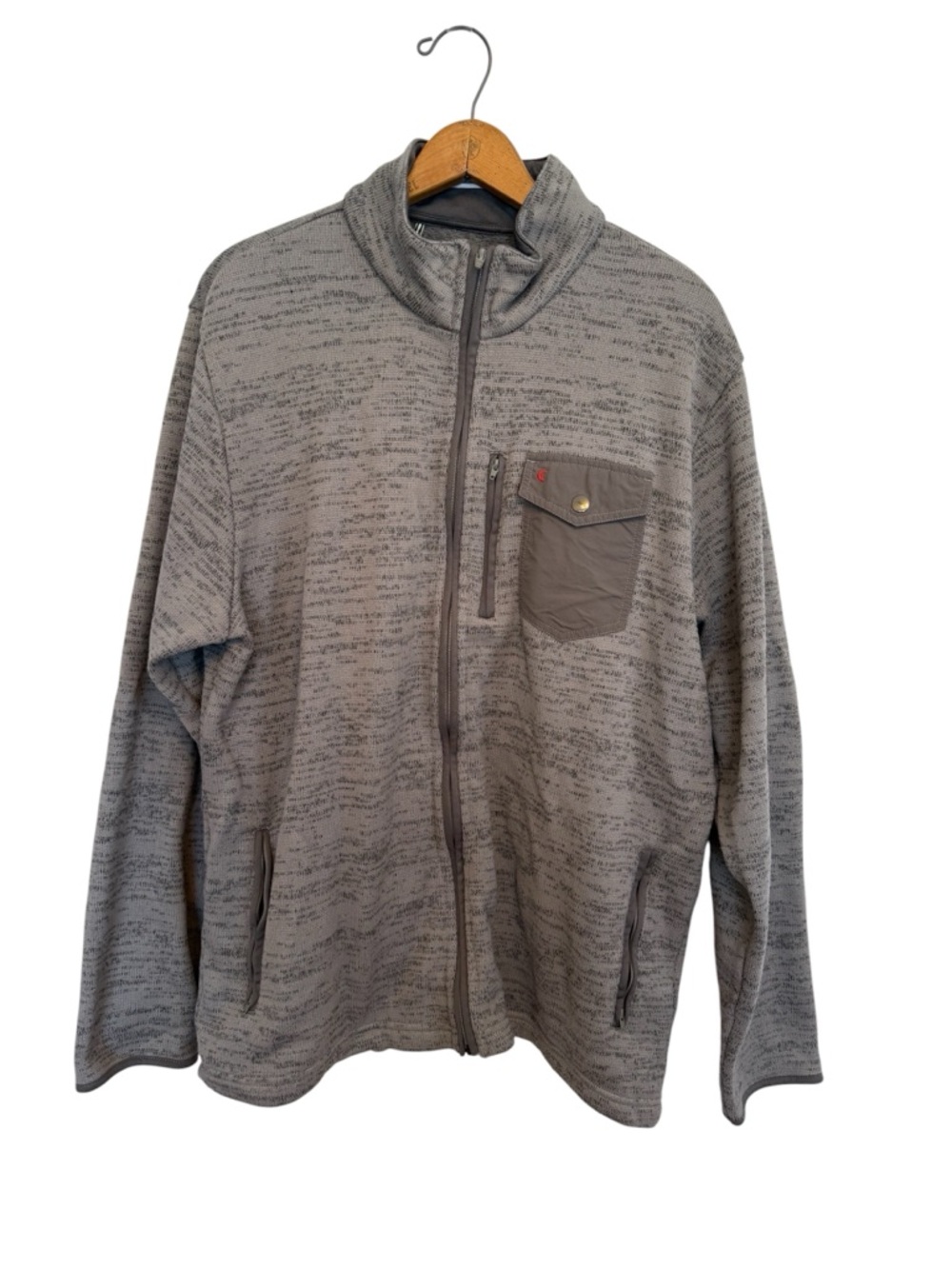 Criquet Jacket Mens XL Heather Gray Knit Fleece Full Zip Golf Sweater